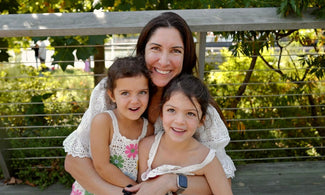 Steph Korey Goodwin, founder of Charmspring, and her two daughters